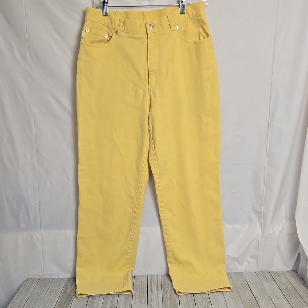 Lauren Ralph Lauren Women's Size 12 Yellow Straight Leg Pants Jeans